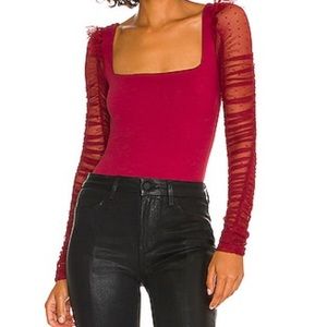 Free people mesh long sleep top